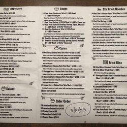 Thai Orchard - Menu as of 5/10/23