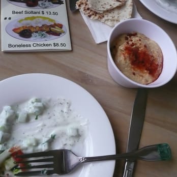 Arthur's Garden - Yogurt Cucumber (mast o khiar) and Hummus - Persian/Iranian Near Me - Los Angeles, California Arthur's Garden - Yogurt Cucumber (mast o khiar) and Hummus - Persian/Iranian Near Me - Los Angeles, California