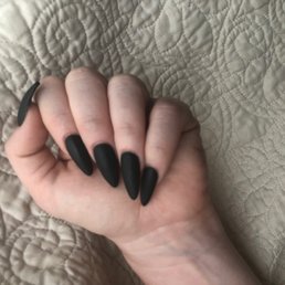 Forest green shellac acrylics with matte top coat. Pictures don't even do them justice. Forest green shellac acrylics with matte top coat. Pictures don't even do them justice.