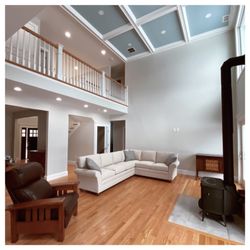Tempting Interiors - Transitional living room progress shot.