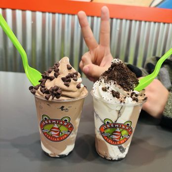 Jeremiah's Italian Ice - Vanilla & chocolate swirl with mini chocolate chips and Oreo crumbles. - Desserts Near Me - Chandler, Arizona Jeremiah's Italian Ice - Vanilla & chocolate swirl with mini chocolate chips and Oreo crumbles. - Desserts Near Me - Chandler, Arizona