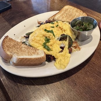 Hatch'd - Chicken sausage - seriously spicy with Serrano peppers on the side - Breakfast & Brunch Near Me - St. Louis, Missouri Hatch'd - Chicken sausage - seriously spicy with Serrano peppers on the side - Breakfast & Brunch Near Me - St. Louis, Missouri