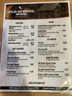 Menu photo 2 Old School BBQ Baton Rouge, LA Menu photo 2 Old School BBQ Baton Rouge, LA