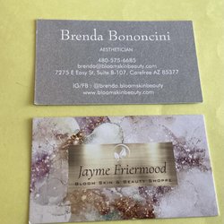 Bloom Skin & Beauty Shoppe - Business cards