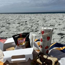 Carmel Classic on the beach Marbled Rye Turkey sandwich with Swiss