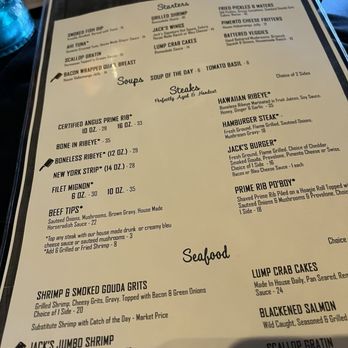Jack's Chophouse - Menu - Steakhouses Near Me - Valdosta, Georgia Jack's Chophouse - Menu - Steakhouses Near Me - Valdosta, Georgia