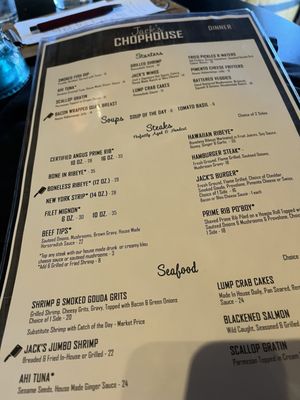Menu photo 1 Jack's Chophouse Valdosta, GA Menu photo 1 Jack's Chophouse Valdosta, GA