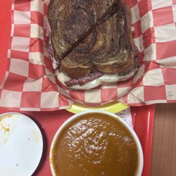 Cheese Louise Sandwiches - Ruben with the amazingly good tomato soup.