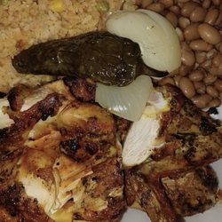 Los 3 Pollos - I ordered half chicken with macaroni salad and beans. It hit me for a wasted $17.99