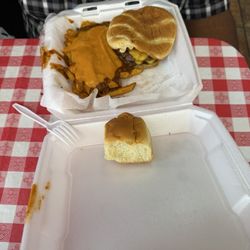 Hillboyz Wing and Burger Bar - Plain double bacon cheeseburger with chili cheese fries