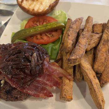 Loretta - Burger and sweet potato fries - New American Near Me - Newburyport, Massachusetts
