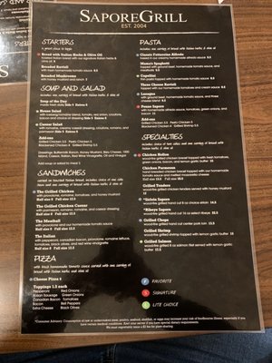 Menu photo 4 Sapore Grill Double Springs, AL Menu photo 4 Sapore Grill Double Springs, AL