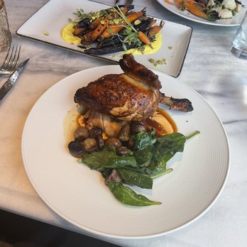 Proudfoot & Bird - Chicken, charred carrots and the lamb on the other side. - Steakhouses Near Me - Des Moines, Iowa