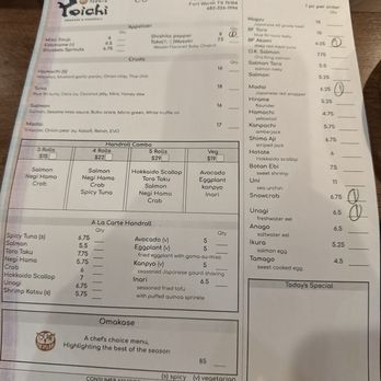 Yoichi - Menu - Japanese Near Me - Fort Worth, Texas