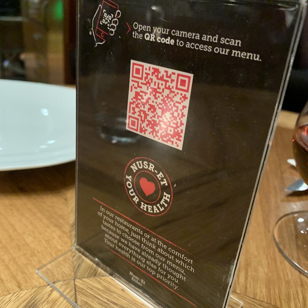 Contactless menu's