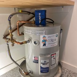 Burtech Plumbing - Our service tech, Dave, installed a new 20-gallon Bradford White water heater under the desk cabinetry for our customer in Encinitas.