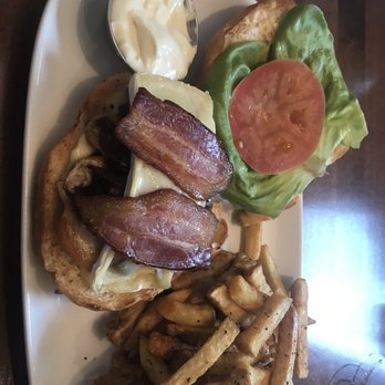 Bin 4 Burger Lounge - The bistro burger  with fries and garlic aioli - Burgers Near Me - Kelowna, British Columbia