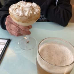 Pumpkin pie martini! And a house IPA.