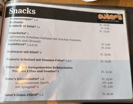 Menu photo 1 Suters Meile Luzern, LU Menu photo 1 Suters Meile Luzern, LU