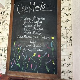 Cocktail menu Cocktail menu