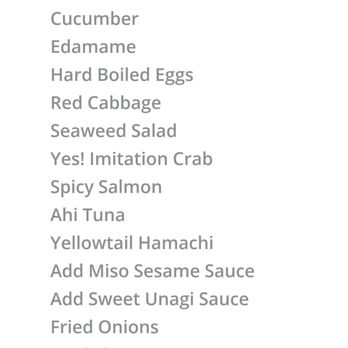 Poke N’ Squeeze - my Build Your Own Large Bowl choices - Poke Near Me - Morgan Hill, California Poke N’ Squeeze - my Build Your Own Large Bowl choices - Poke Near Me - Morgan Hill, California