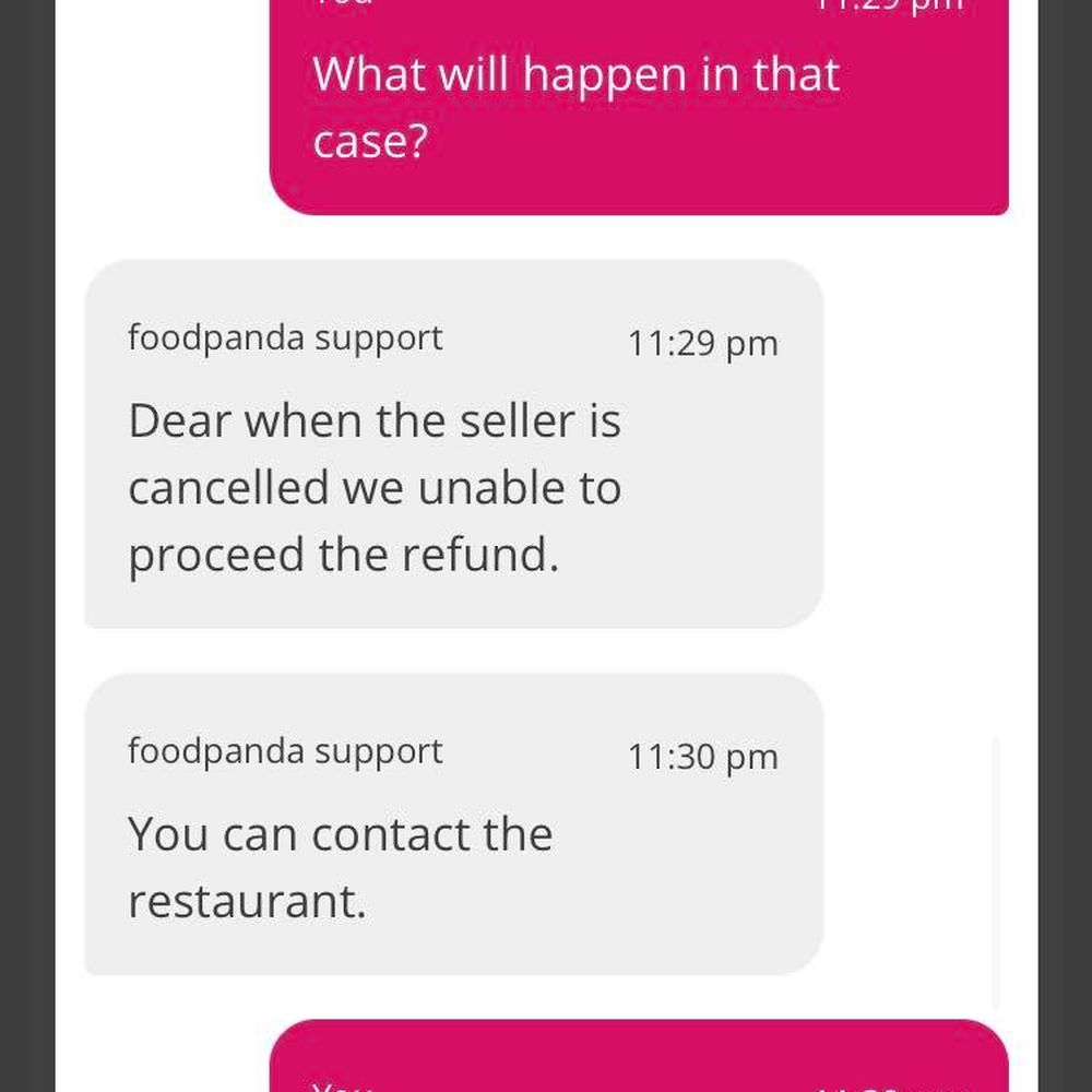 Food Panda City Delivery - I have an incident with my KFC order from night of January 9th were I ordered from KFC which were cancelled by them since I did not respond - Food Delivery Services Near Me