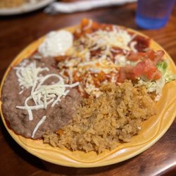 El Corral On 66 - Red enchiladas rice and beans