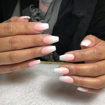 Nails Allure - Pink and white ombré by Julie - Nail Salons Near Me - Rockville, Maryland