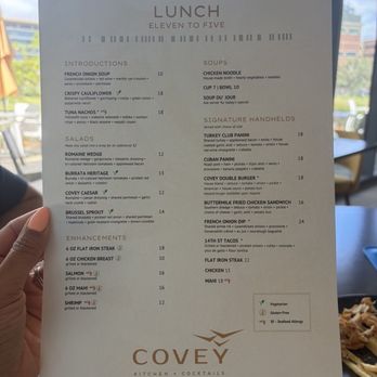Covey Kitchen + Cocktails - Lunch Menu - Cocktail Bars Near Me - Gainesville, Florida Covey Kitchen + Cocktails - Lunch Menu - Cocktail Bars Near Me - Gainesville, Florida