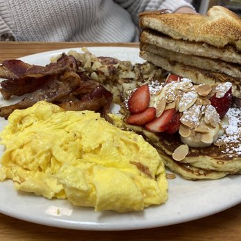 C & G's Country Cafe - Country Sampler ($2 to upgrade the pancake to any flavor) - Breakfast & Brunch Near Me - Toms River, New Jersey C & G's Country Cafe - Country Sampler ($2 to upgrade the pancake to any flavor) - Breakfast & Brunch Near Me - Toms River, New Jersey