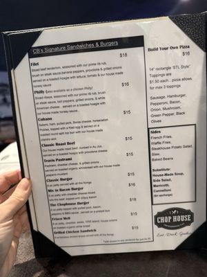 Menu photo 4 CB's Chop House Fenton, MO