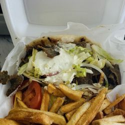 Jaffa Joint - Gyro Sandwich Combo. There were originally more fries but I snuck some on the way home:)