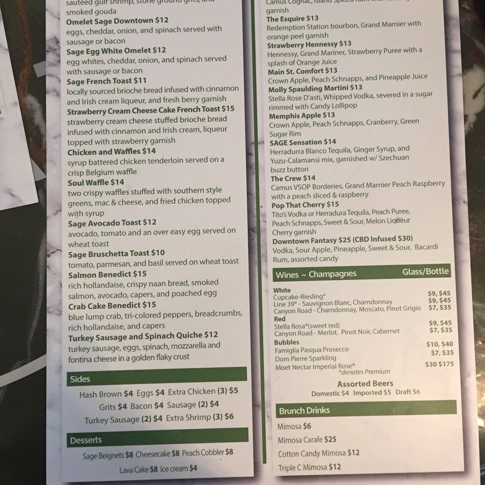 Sage Restaurant - Menu - American Near Me - Memphis, Tennessee Sage Restaurant - Menu - American Near Me - Memphis, Tennessee