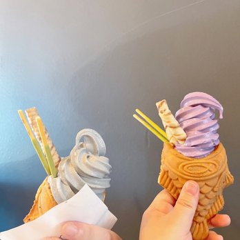 Uji Time Dessert - Kuro goma(Black Sesame) & Ube Taiyaki with pocky sticks and wafer - Desserts Near Me - Concord, California Uji Time Dessert - Kuro goma(Black Sesame) & Ube Taiyaki with pocky sticks and wafer - Desserts Near Me - Concord, California
