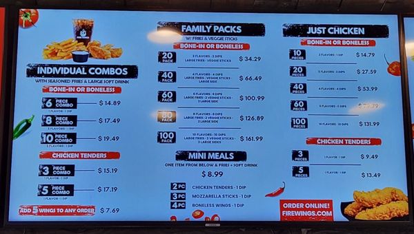 Menu photo 2 Fire Wings Rancho Cucamonga Rancho Cucamonga, CA