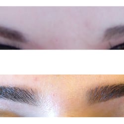 Brow Lounge - The top photo is during my pre-Brow Lounge days, and the bottom photo is right after an appointment. Thanks Marlena for beautiful brows!!