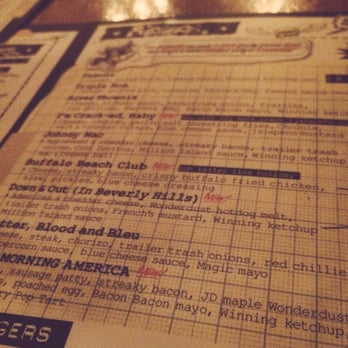 Almost Famous - burger menu (2016) - Burgers Near Me - Manchester, XGM