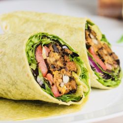 Black bean burger wrap.