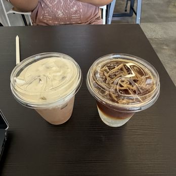 Mikey G's - iced chocolate latte with vanilla cold foam| mint mojito espresso tonic - Coffee & Tea Near Me - Riverside, California Mikey G's - iced chocolate latte with vanilla cold foam| mint mojito espresso tonic - Coffee & Tea Near Me - Riverside, California