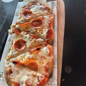 Sunset Rooftop - Pepperoni pizza, was ok taste like a frozen pizza - Hookah Bars Near Me - Los Angeles, California Sunset Rooftop - Pepperoni pizza, was ok taste like a frozen pizza - Hookah Bars Near Me - Los Angeles, California