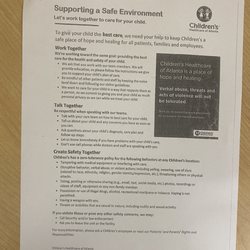 Children's Healthcare of Atlanta - Hamilton Creek - Rules for a safe environment