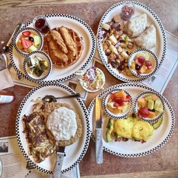 Chicken 'N Waffle, Country Chicken Fried Steak, Breakfast Burrito, and eggs Benedict Chicken 'N Waffle, Country Chicken Fried Steak, Breakfast Burrito, and eggs Benedict