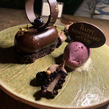Sensei by Nobu - This is the complimentary anniversary dessert my hubby and I received! Very tasty! - Asian Fusion Near Me - Lanai City, Hawaii