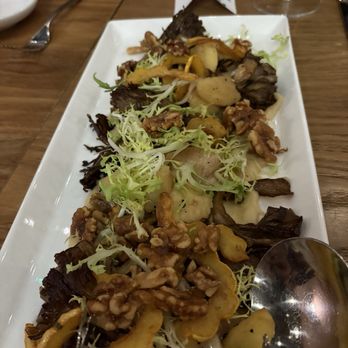 Allora - Hen of the woods mushroom with delicata squash and walnuts - Wine Bars Near Me - Sacramento, California