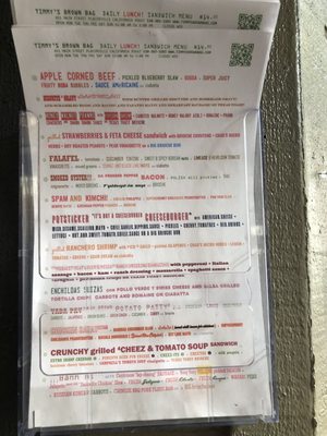 Menu photo 7 Timmy's Brown Bag Placerville, CA