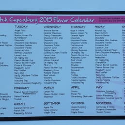2015 flavor schedule for Cedar Falls main street location