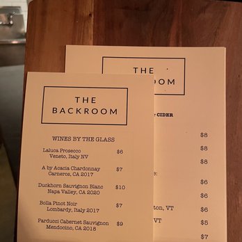 The Backroom - Drink menus - Supper Clubs Near Me - Pittsfield, Vermont The Backroom - Drink menus - Supper Clubs Near Me - Pittsfield, Vermont