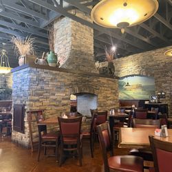 Huge fireplace in main dining room