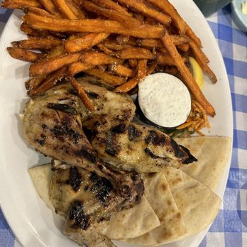 Kosta's Taverna - Grilled chicken with sweet potato fries and pita bread - Greek Near Me - Eagle, Idaho