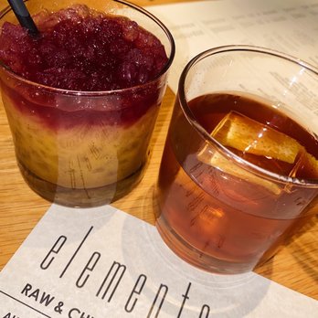 Elements - Tequila peach cocktail and bourbon cocktail - New American Near Me - Paradise Valley, Arizona